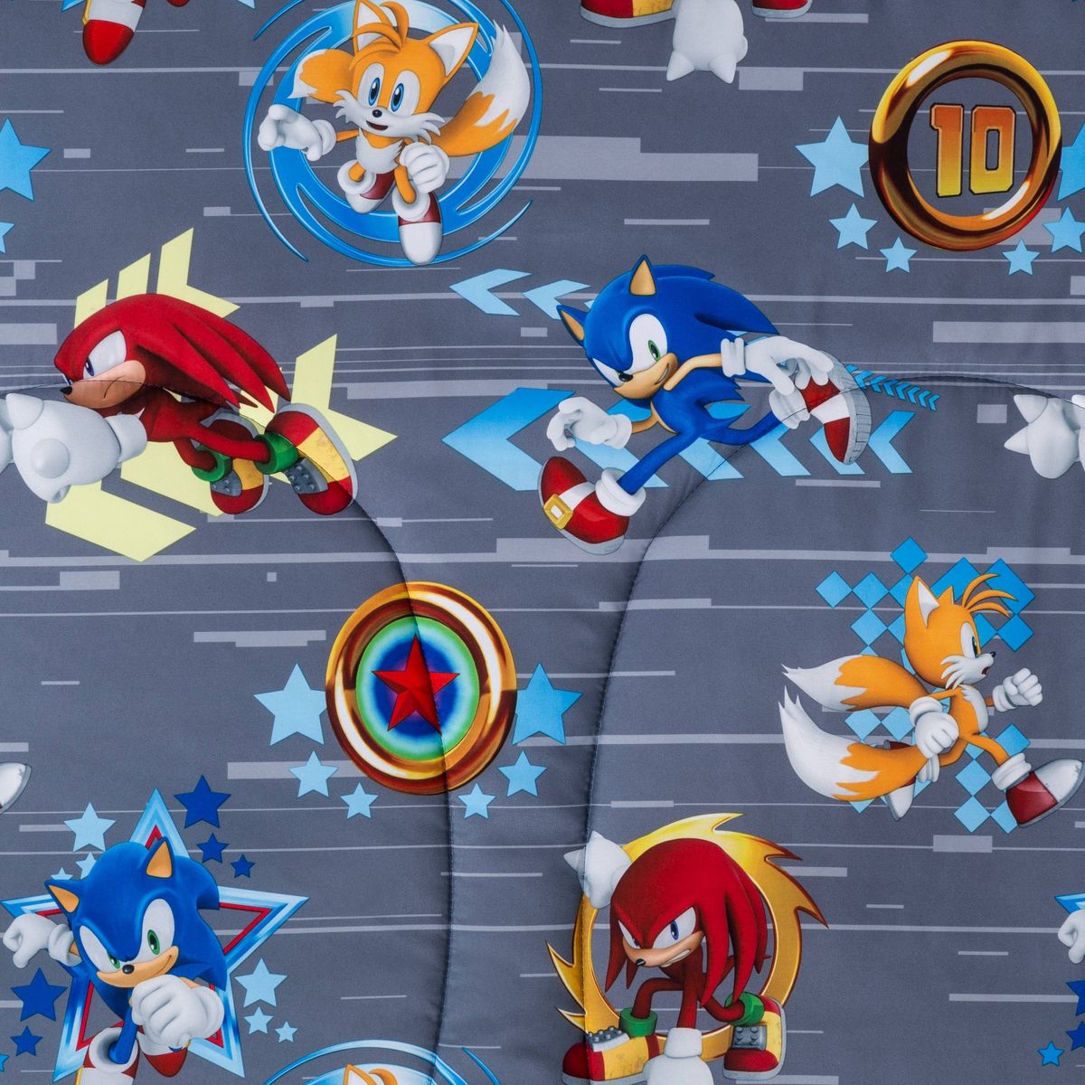 Twin Sonic the Hedgehog Run Rings Around You Reversible Kids' Comforter - thumbnail 4