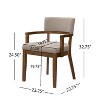 Christopher Knight Home Amelia Mid Century Modern Boucle Upholstered Dining Chairs with U-Shaped Armrest (Set of 2) - 3 of 4