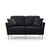 NicBex Couches for Living Room 2 Seater Loveseat Sofa Couch Modern Velvet Upholstered Sofa With Pillows and Metal Legs for Bedroom,  Apartment - 3 of 4