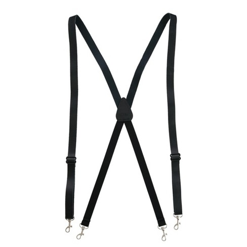 CTM Men's Smooth Coated Leather Slim Width Suspenders with Metal Swivel Hook Ends - image 1 of 4