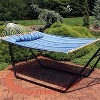 Sunnydaze 2-Person Quilted Printed Fabric Spreader Bar Hammock/Pillow with S Hooks and Hanging Chains - 450 lb Weight Capacity - 4 of 4