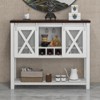 Farmhouse Bar Cabinet with Wine Glass Rack - Buffet Sideboard with Barn Door for Kitchen, Dining & Living Room - 4 of 4