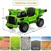 12V Kids Electric Ride on Toy Car, 2-Speed 4WD Ride-on Dump Truck with Remote Control, Automatic Dump Bed, Shovel & Music for Ages 4-8 - 2 of 4