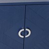 TIRAMISUBEST 4-Door Navy Blue Storage Cabinet with Wheels - Vintage Style Mobile File Organizer with Pine Legs - 4 of 4