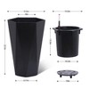 Tall Planters Set of 2, Large Flower Pot Outdoor and Indoor, with 2 Trays and a Water Level Monitor and Wheels for Patio, Porch, Living Room - 4 of 4