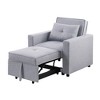 Linen Convertible Sleeper Chair with Side Pocket, Pull-Out Bed and Pillow for Living Room - 4 of 4