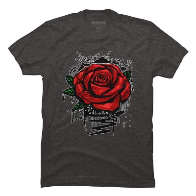 Men's Design By Humans Rugged Rose By Adamzworld T-Shirt