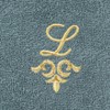 Linum Home Textiles 100% Turkish Cotton MONICA Gold Thread 2PC Embellished Washcloth Set - 3 of 3