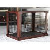 Merry Products 2 Door Decorative Pet Kennel with Wooden Protection Cover, Divider Insert, and Removable Tray End or Side Table, Large, Brown, (2 Pack) - 4 of 4