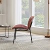 Mid-Century Modern Shell Lounge Chair with Fabric/PU Leather Seat,Wide Curved Back and Metal Legs for Living Room or Bedroom-Baofuwish - 3 of 4
