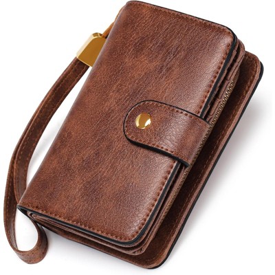 BEAFUP Small Wallet for Women,RFID Blocking PU Leather Wristlet Purse Large Capacity Bifold Wallet with ID Window for Travel,Shopping