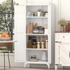KIGFTSOD 2 Doors Metal Storage Cabinet Kitchen Pantry With Adjustable Shelves, Tall Steel Locker For Kitchen, Living Room, Dining Room, Office - 3 of 4