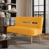 Beautyolove 46.5 in. W Yellow Velvet Upholstered Open Back 2-Seater Loveseat Sofa with Solid Wood Legs - 4 of 4