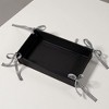 Anna-Kaci Rectangular Organizer Tray with Checkered Ribbon Tie Corners 4x8x2in - 2 of 4