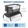 38.4"Baby Bassinet, 3-in-1 Adjustable Bedside Sleeper with Wheels & Mosquito Net, Portable Bassinet Bedside Sleeper for Newborn to Toddler, Home Use - 3 of 4