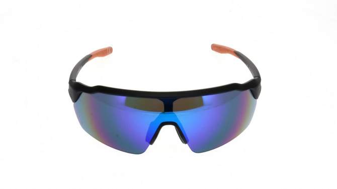 Men&#39;s Blade Rubberized Sport Sunglasses with Mirrored Lenses - All In Motion&#8482; Blue, 2 of 6, play video