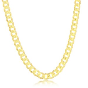 Links of Italy Sterling Silver 6mm Cuban Bracelet - Gold Plated - Available Sizes: 8  , 18  , 20  , 22  , 24  Inches - 1 of 3