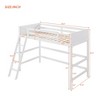 CAVINAS Twin Size Solid Wood  Loft Bed with Ladder & Fence,Modern Bed Frame for Bedroom,Study - 4 of 4