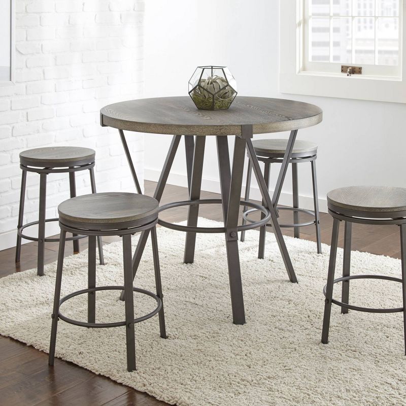 Set of 2 Portland Counter Height Barstool Gray - Steve Silver, 4 of 5