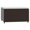 vidaXL Patio Footrest with Cushion Brown Poly Rattan - 2 of 4