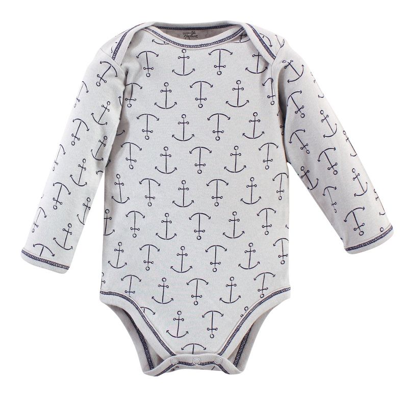 Touched by Nature Organic Cotton Long-Sleeve Bodysuits 5pk, Blue Whale, 6 of 8