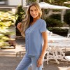 Women's Scalloped V-Neck Blouse Shirt -Cupshe - 3 of 4