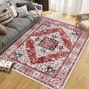 Area Rug Washable Living Room Rug, Soft Vintage Boho Non-Slip Non-Shedding Printed Floor Rugs for Kitchen Dining Bedroom - 1 of 4
