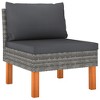 VidaXL 3 Piece Patio Lounge Set Poly Rattan and Solid Eucalyptus Wood - 3 of 4