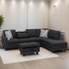 GlasFlength Sectional Sofas with Ottoman, Modern Large Modular Sectional Couch for Living Room, L Shape Upholstered Couch, Dark Gray, Length 97.5" - 3 of 4
