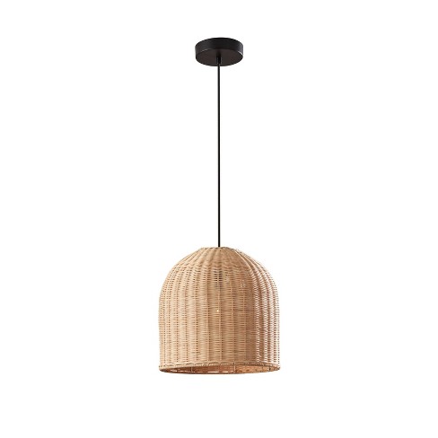 Adesso Levy 62 in. 2-Light Black with Webbed Caning Material Bulb Pendant  4326-01 - The Home Depot