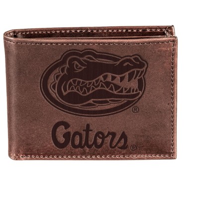 Evergreen NCAA Florida Gators Brown Leather Bifold Wallet Officially Licensed with Gift Box