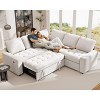 Vipbear Sleeper Sofa with Pull Out Bed/Reclining Backrest/USB Ports/Table/LED Light/Storage Seat, 8 Seat Large U Shaped Sectional Couch - 2 of 4