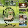 Egg Chair with Stand Indoor Outdoor Swing Chair Patio Wicker Hanging Egg Chair - 3 of 4