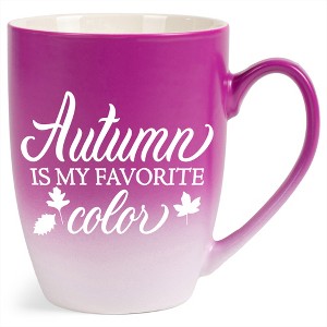 Elanze Designs Autumn Is My Favorite Color Two Toned Ombre Matte Pink and White 12 ounce Ceramic Stoneware Coffee Cup Mug - 1 of 4