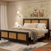 Bed Frame w/ Headboard, Boho Cane Platform Bed Frame w/Strong Metal Slats, Noise-Free, No Box Spring Needed - 4 of 4