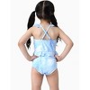 Disney Princess Girls 2 Piece Bikinis Sets Cartoon Print Swimwear Sets with Ruffled Top Orange Bating Suits - 3 of 4