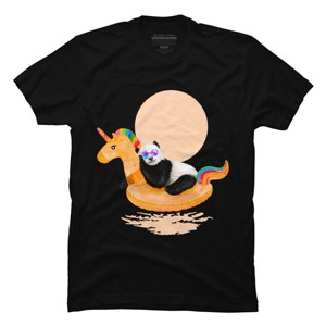 Men's Design By Humans Chillin (Unicorn Panda) By 38Sunsets T-Shirt - 1 of 4