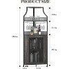 Acekool Corner Bar Cabinet, Burnt Wood Color Wine Rack with Glass Holder, Metal Frame, Space-Saving Storage - 3 of 4
