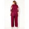 Catherines Women's Plus Size Embroidered Mesh Blouse - 3 of 4