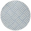 Sky Blue And Ivory Geometric Washable Indoor Outdoor Area Rug - 4 of 4