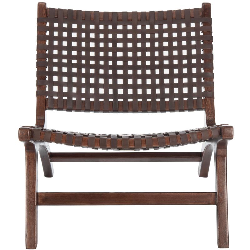 Luna Leather Woven Accent Chair  - Safavieh, 3 of 10