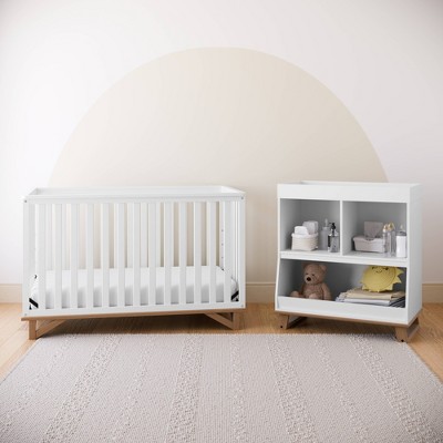 Santa Monica White and Driftwood 5-in-1 Convertible Crib