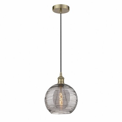 Athens Deco Swirl - 1 Light Mini Pendant In Industrial Style-12.75 Inches Tall and 10 Inches Wide