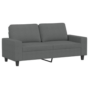 vidaXL 2-Seater Fabric Sofa – Simple and Modern Design, Comfortable Heavy-Duty Dark Gray Couch – Ideal for Living Room, Lounge, Office - 1 of 4