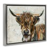 Stupell Industries Highland Cattle Cow Collage Portrait Black Floater Framed Canvas Wall Art - 3 of 4