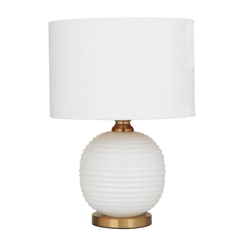 19&#34; x 13&#34; Modern Glass Table Lamp White - Olivia &#38; May, 1 of 9