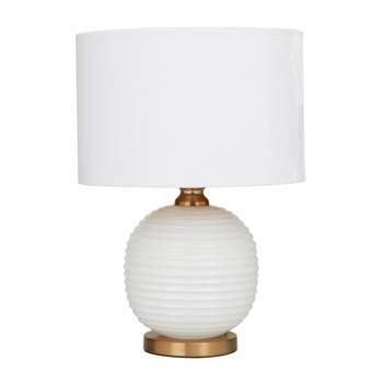 19" x 13" Modern Glass Table Lamp White - Olivia & May