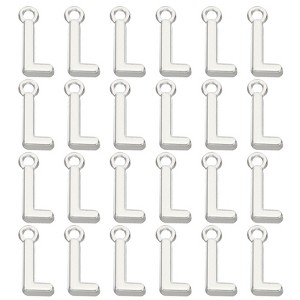 Unique Bargains Metal Bulk Elegant DIY Crafts Jewelry Making Initial Pendant 50 Pcs - 1 of 4