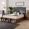 Baxton Studio King Irena Fabric and Wood Platform Storage Bed Gray/Walnut Brown: Upholstered Headboard, 4 Drawers - 2 of 4