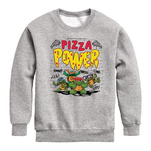 Boys' - Teenage Mutant Ninja Turtles Mutant Mayhem - Pizza Power Graphic Long Sleeve Fleece Sweatshirt - image 1 of 4